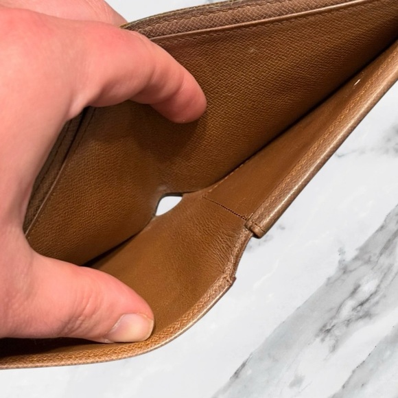 Louis Vuitton Monogram Mens Bifold Wallet with Coin Pocket Brown 90s - Picture 11 of 13